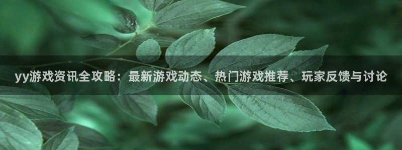 辉达娱乐登陆地址：yy游戏资讯全攻略：最新游戏动态、热门游戏